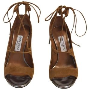 Camel Vernie Lace Up Pumps